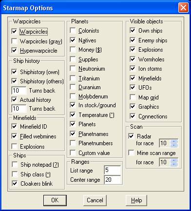 Starmap options