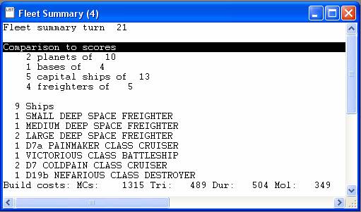 Fleet summary